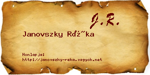 Janovszky Réka névjegykártya